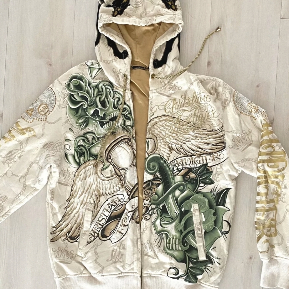 New Chriatian Audigier Black Panther Hoodie size M